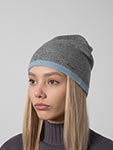Шапка STETSON арт. 8699213 BEANIE CASHMERE REVERSIBLE (светло-серый / голубой)